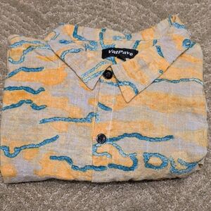 VatPave Men's Casual Shirt in Orange and Blue